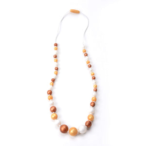 Nummy Beads Silicone Gold & Copper Pearl Silicone Teething Necklace