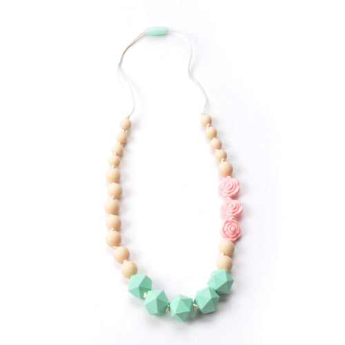 Nummy Beads Pink Rose Silicone Teething Necklace