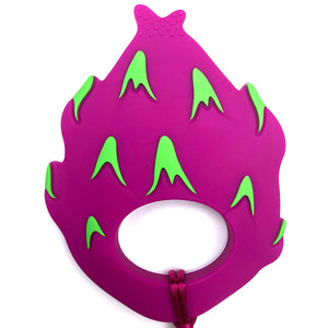 Magenta Pink Dragon Fruit with Ring Baby Teether Toy