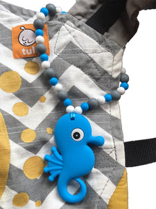 Blue Seahorse Baby Carrier Teether Toy