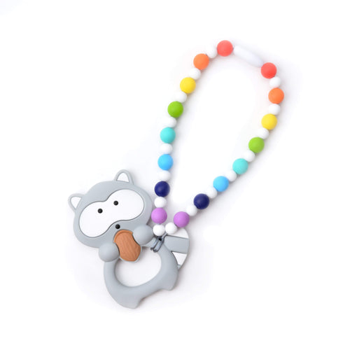 Nummy Beads Rainbow Raccoon Baby Carrier Teether Toy
