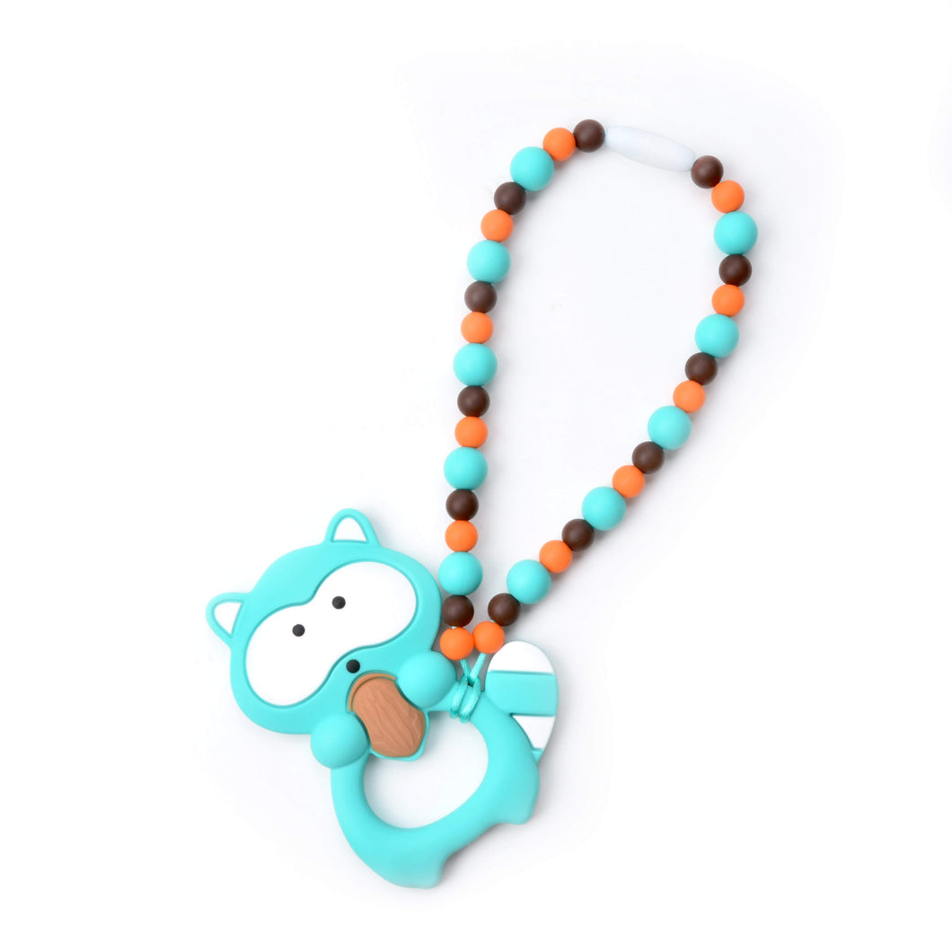 Nummy Beads Turquoise Raccoon Baby Carrier Teether Toy