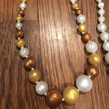 Gold & Copper Pearl Silicone Teething Necklace