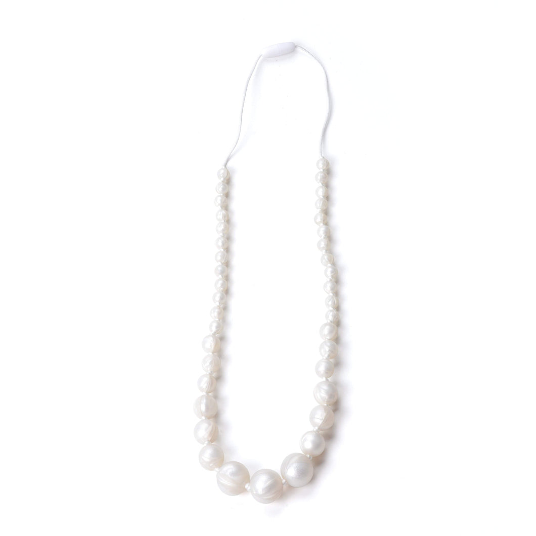 Nummy Beads Silicone White Pearl Silicone Teething Necklace