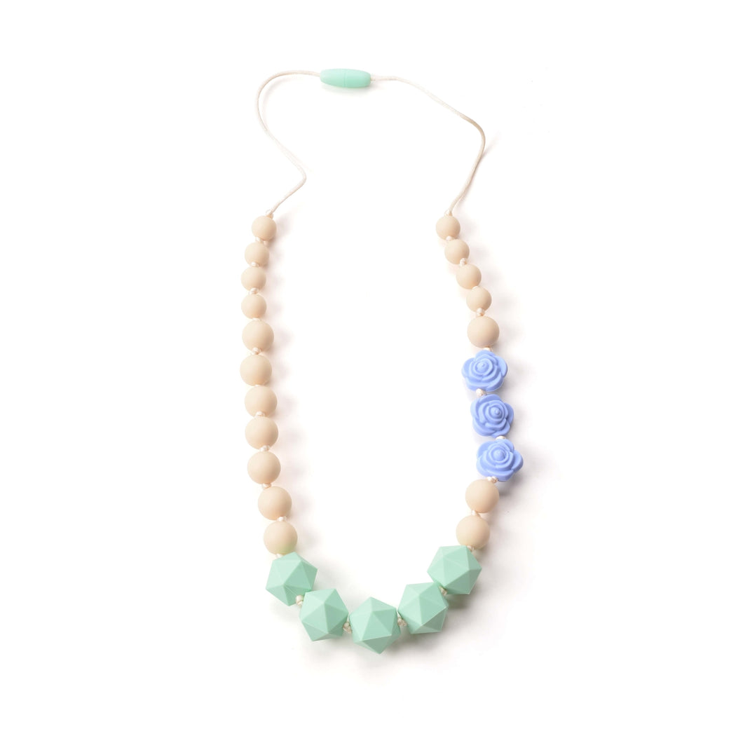 Periwinkle Rose Silicone Teething Necklace