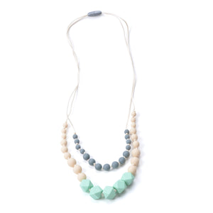 Nummy Beads Two Strand Mint Silicone Teething Necklace