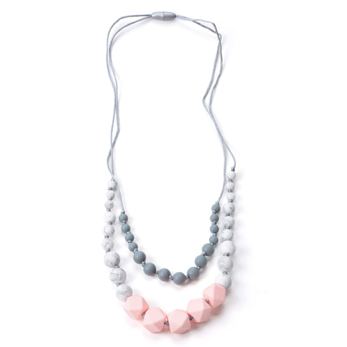 Nummy Beads Two Strand Pink Silicone Teething Necklace