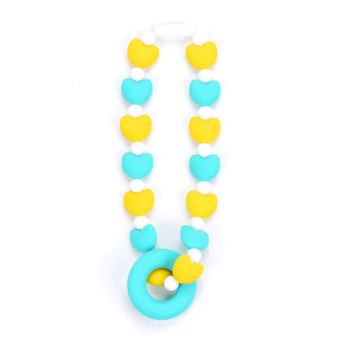 Nummy Beads Turquoise Hearts Baby Carrier Teether Toy