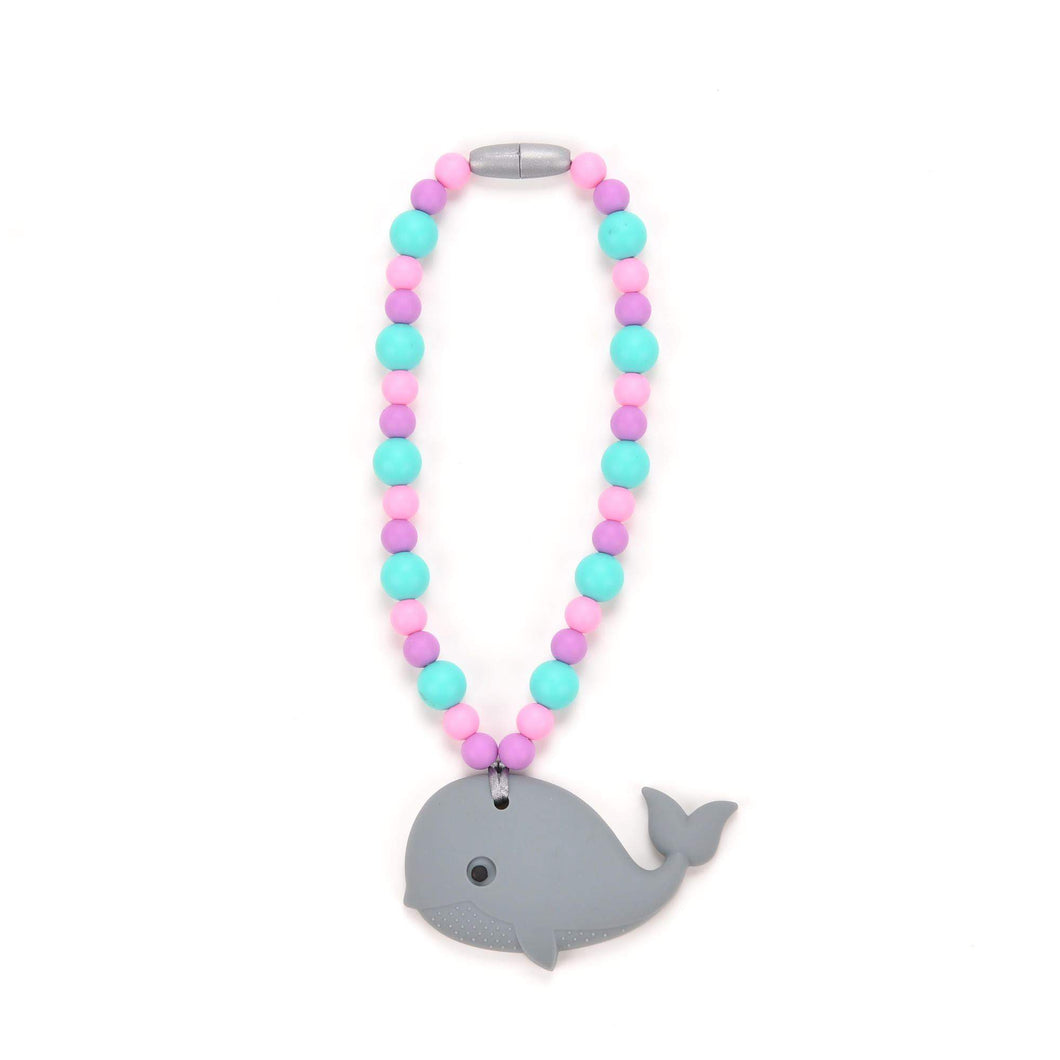 Nummy Beads Gray Whale with Pink & Blue Beads Baby Carrier Teether Toy