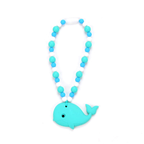 Nummy Beads Turquoise Whale with Blue Beads Baby Carrier Teether Toy