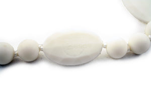 Jaden Silicone Teething Necklace - Fluffy Clouds (White)
