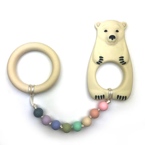 Polar Bear with Ring Baby Teether Toy