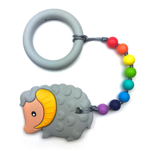 Rainbow Ram with Ring Baby Teether Toy