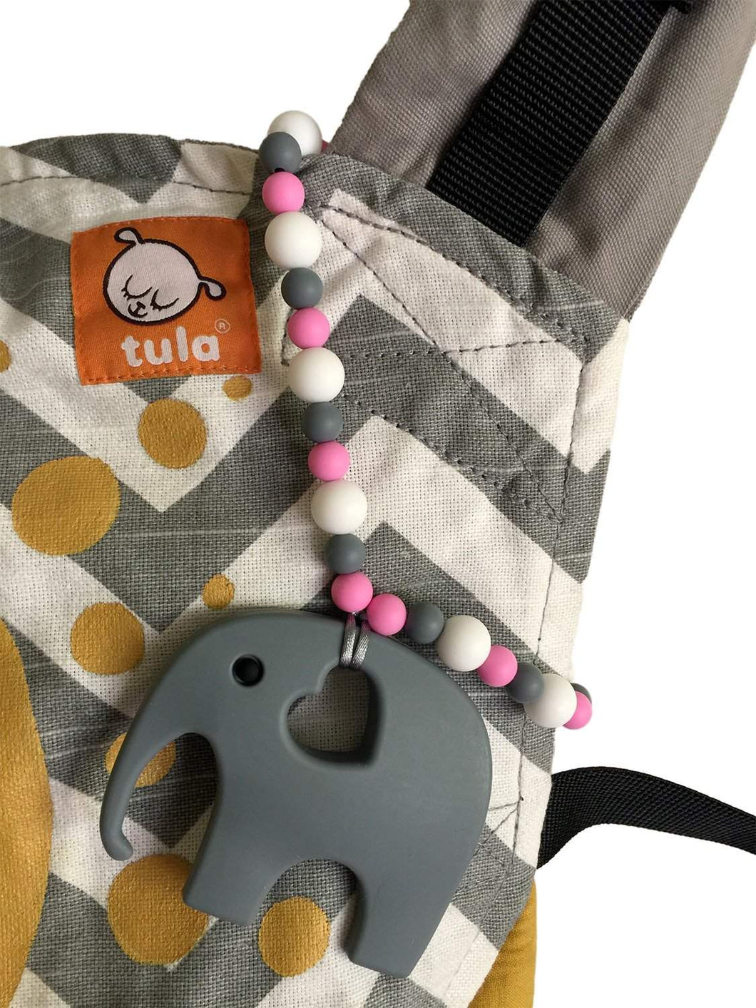 Pink Elephant Baby Carrier Teether Toy
