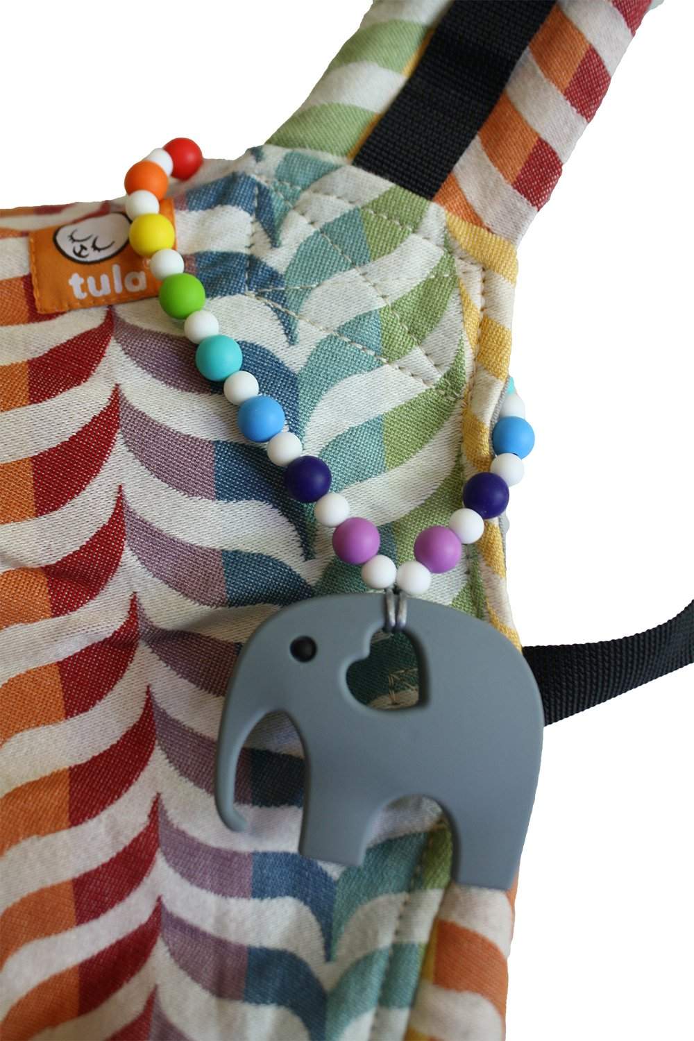 Rainbow Elephant Baby Carrier Teether Toy