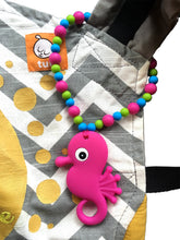 Magenta Seahorse Baby Carrier Teether Toy