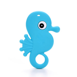 Blue Seahorse Baby Carrier Teether Toy