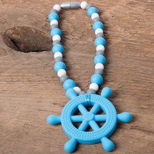 Blue Helm (Ship's Wheel) Baby Carrier Teether Toy