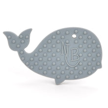 Gray Whale with Rainbow Beads Baby Carrier Teether Toy