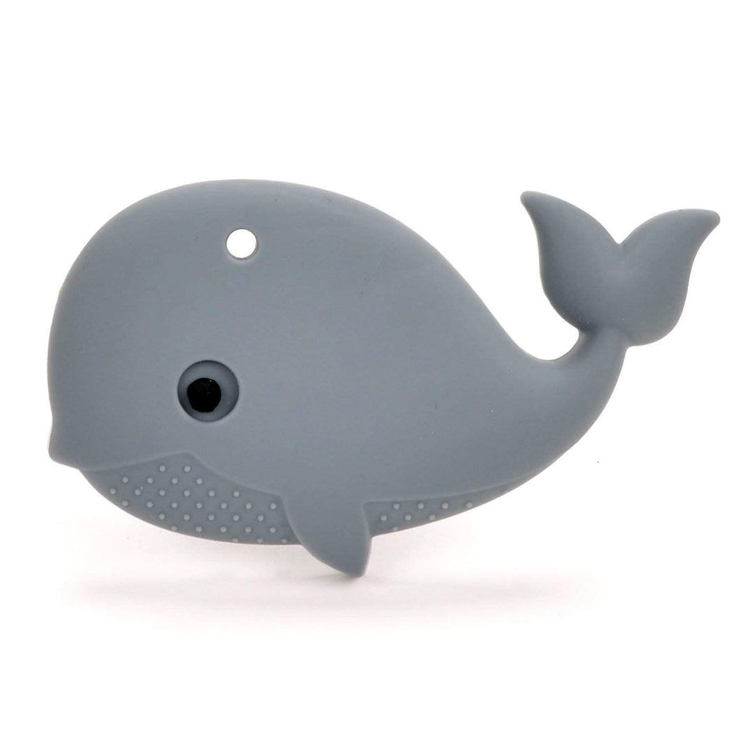 Nummy Beads Gray Whale Teether with Necklace Cord